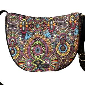 Rare Sakroots Ryder Crossbody Hobo Purse in Artist Circle Wanderlust Print